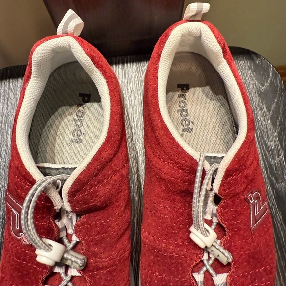 Propét Womens Travel Walker Soft Suede Old Brick color - Picture 4 of 10